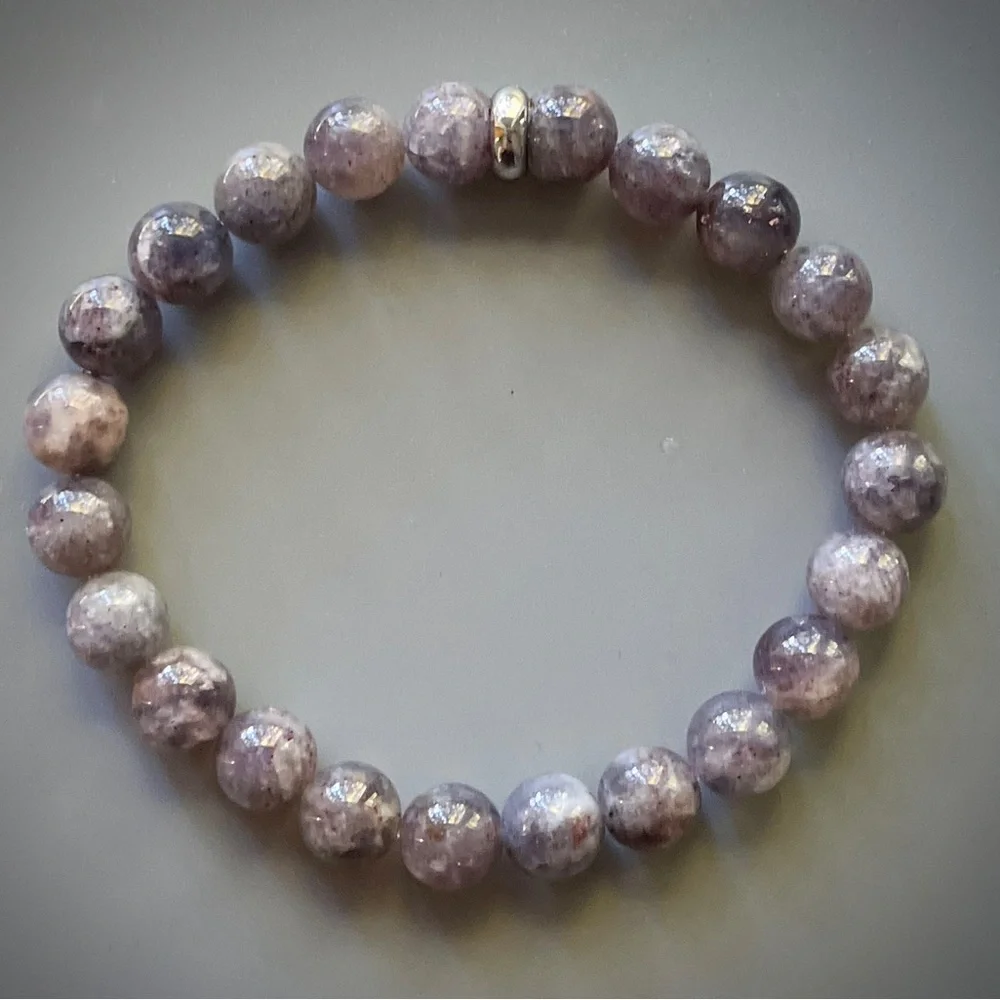 Blue Iolite Handcrafted Bead Bracelet - Picture 4 of 6